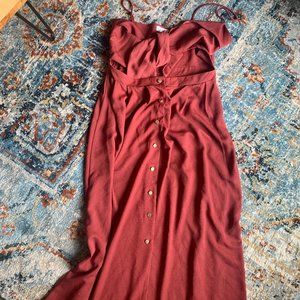 Tie Top and Button Down Skirt Coral Dress